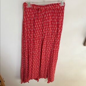 Billabong Red Maxi Pleated A-Line Skirt
